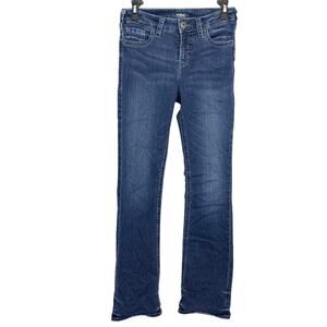 Silver Aiko Slim Boot Cut Y2K Mid Rise Jeans Womens Distressed Stretch 26 x31